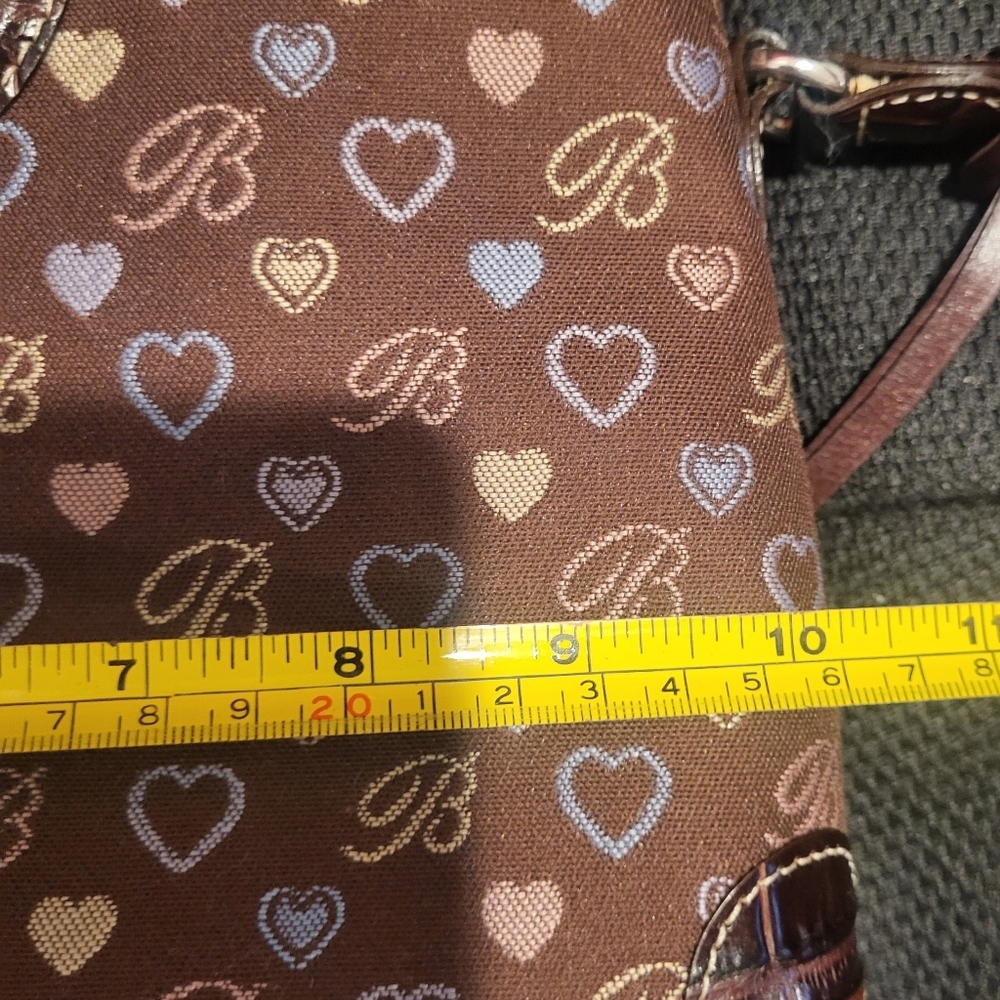 Brighton Brown Heart Pattern Women's Bag Purse Braided Strap - Picture 13 of 15